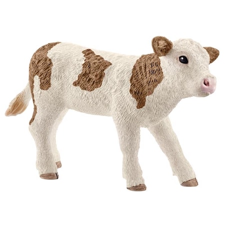 Schleich Schleich Farm World Simmental Calf Toy Brown/White 13802